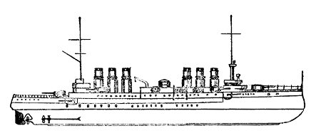 Рисунок. Броненосный крейсер "Вальдек Руссо" ("Waldeck-Rousseau"), Франция.
